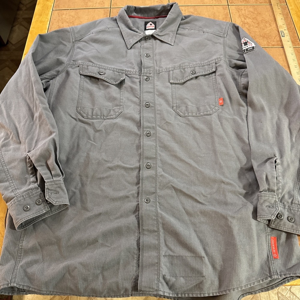 Bulwark FR Shirt Mens Sz XL Regular Gray‎ iQ Series Westex G2 Flame Resistant